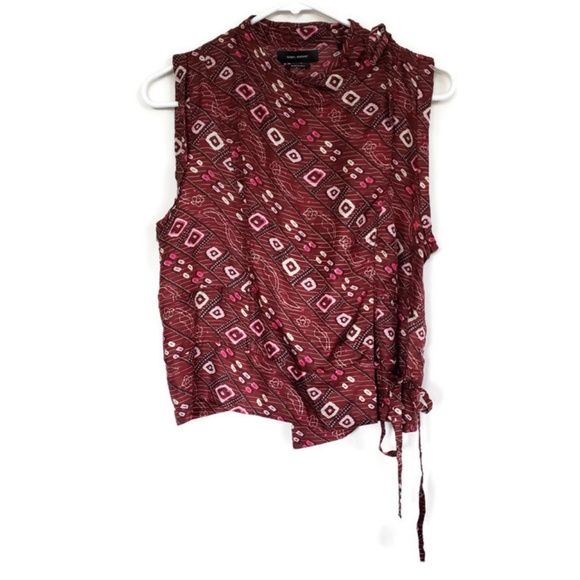Isabel Marant Tops - SALE Isabel Marant Cropped Printed Silk Wrap Top